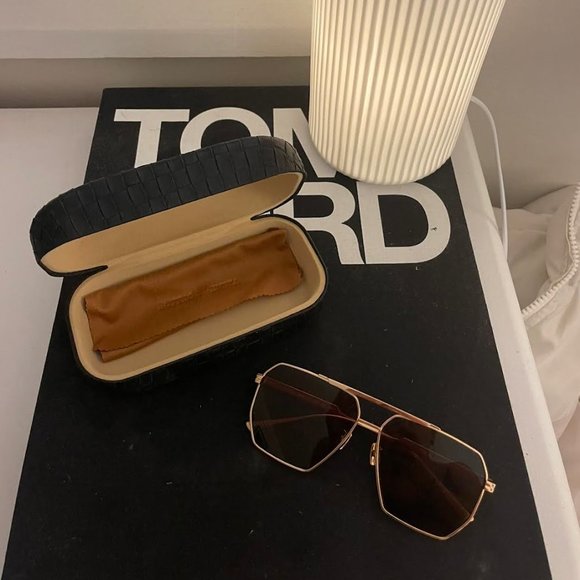 Bottega Veneta Sunglasses BV 1012S-005 Gold/Brown - Picture 2 of 7